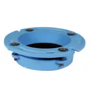No Caulk Cast Iron Closet Flange 4" x 3", Connects Toilets to Waste-lines, Blue