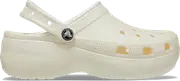 Crocs Women's Classic Platform Glitter Clog; Chalk, W8