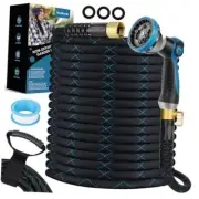 Garden Hose 100 ft, NON-EXPANDABLE Ultra Lightweight 100FT Blue-Crossover