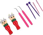 Hohopeti Unique Wooden Doll Knitting Machine Yarn Spindle for DIY Projects Craft Hat Scarf Handmade Knitter Weaving Tool