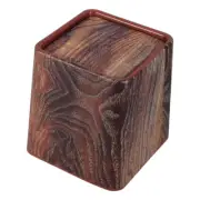 Wood Grain Desk Trash Bin with Swing Lid Plastic Square Wastebasket Decorative