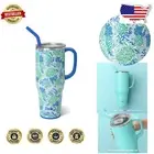 40oz Stainless Steel Tumbler with Straw & Handle - Perfect for On-the-Go Coffee
