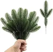 CJ-NovaNest 20 Pieces Artificial Pine Needles Holiday Christmas Decoration, Simulation Artificial Pine Needles Accessories for Christmas Tree DIY Home Garden Decoration