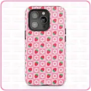 Sweet Strawberry (Checkers) iPhone Case Tough Pro 13 Max 16 15 14 MagSafe