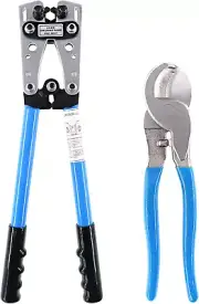 2Pcs Wire Crimper Terminal Crimping Tool Cable Lug Crimper Cu/Al Terminal Ratche