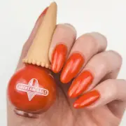 I Scream Nails Pumpkin Patch - Shimmery Pumpkin Orange Red Nail Polish 10ml