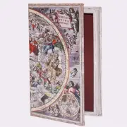 Decorative Vintage Book Shaped Trinket Storage Box Old Map Pattern -24B-001，G...