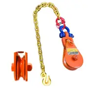 Snatch Block with Chain,Snatch Block 2 Ton WLL, 3" Sheave for 3/8" Wire Rope,...