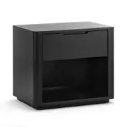 Marcus 60cm Black 1 Drawer Bedside Table