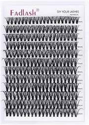 FADLASH Individual Lashes Big Tray C Curl Lash Clusters 10D 20D 30D 40D Individual Lash Extensions Cluster Lashes Lash Extension Supplies Eyelash Clusters (40D-0.07C, 15-20mm)