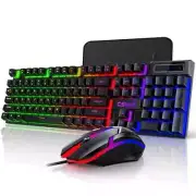 Gaming Keyboard & Mouse 104 Keys Rainbow LED RGB Backlit NEW