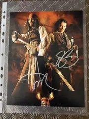 Johnny Depp & Orlando Bloom Pirates Of The Caribbean Signed 8 x 10 Photo COA
