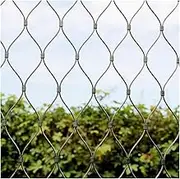 SXEVZOO Flexible Stainless Steel Rope Mesh, 6cm/2mm X-Type Heavy Duty Safety Protection Rope Net, for Poultry, Garden, Football Field, Farm(2x11m)