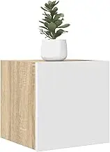 Wall Mounted TV Cabinets White Sonoma Oak - Living Room, Bedroom Stands and Entertainment Center Storage, Modern Media Furniture Sets