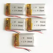 5 PCS 3.7V 250mAh Lipo Rechargeable Battery 502030 For Bluetooth GPS MP3 GPS