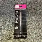 NOS Vintage CARDED Black Medium PARKER Ballpoint Pen Ink Refill USA NIP v1