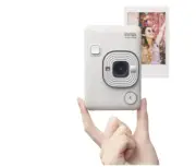 Fujifilm Cheki instax mini Liplay Stone White Hybrid Instant Camera INS Hm1 NEW