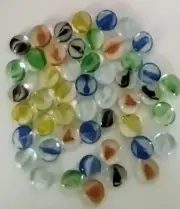 Mancala Game 50 Glass Pieces Replacement Gems Stones Colorful