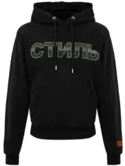 HERON PRESTON CTNMB STRASS LOGO HOODIE MEN SWEATSHIRT HMBB017S22JER0071055