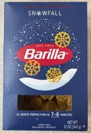 Limited Edition Barilla Snowfall Christmas Snowflake Pasta 12 oz Box New