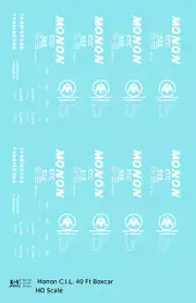 K4 HO Scale Decals Monon (CIL) 40 Ft Boxcar White Underline Round Herald