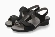 Mephisto Women's Paris Black Artesia 100 Hook and Loop Ankle Strap Sandals