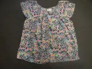 WOMEN'S SIZE 1X BLUE FLORAL BLOUSE BY TERRA & SKY **NWT**