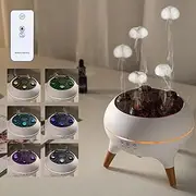 Newmelo Jellyfish Diffuser, 5- Ports Jellyfish Air Humidifier, 250ml Jellyfish Mist Ring Aromatherapy Oil Humidifier with 7 Colors Led Lights, Mist Aromatherapy Diffuser for Bedroom Office