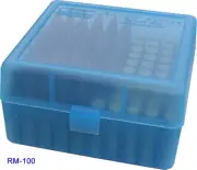 MTM Rifle Ammo Box - 100 Round Flip-Top 22-250 243 308 220 - Blue RM-100-24