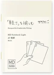 Midori 15281006 MD Notebook, Light, A7, Unruled, Set of 3