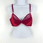 SAVAGE X FENTY Not Sorry Half Cup Bra with Mesh & Lace • Berry Pink • 38DD NWT!