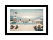 Cliff Poolside Art Framed Print
