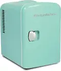 Modern Green Mini Fridge Compact Personal Refrigerator 6 Soda Can Snacks Bottles
