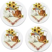 Reston Lloyd, Burner Covers For Electric Stovetop, Decorative Lightweight Tin Covers, Set of 4 (2-8 inch & 2-10 inch), Conceals Messy Drip Pans, Country Kettle