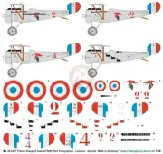 Peddinghaus 1/48 Nieuport 17 Biplane Markings WWI French Aces #8 (4 planes) 4307