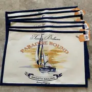 Tommy Bahama PARADISE BOUND Smooth Sailing Brewing Co. Placemats Set of 6 NEW