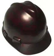 Hydro Dipped Hard Hat MSA V-Gard Cap Style Brandywine Red Filigree SKulls Satin