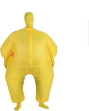 Funny Adult Size Inflatable Full Body Costume Suit Air Fan Operated Blow Up Fancy Dress Halloween Sports Party Fat Inflatable Jumpsuit Costume Green Adult