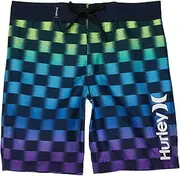 [Hurley] Boy's Checkered Boardshorts (Big Kids) Midnight Navy 16 Big Kid