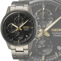 在飛比找momo購物網優惠-【SEIKO 精工】鈦金屬三眼計時腕錶 SK034(SSB3