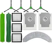 [MYAYD] Replacement Parts Kit Compatible with iRobot Roomba Combo 10 MAX Robot Vacuum Cleaner, 2 Main Brushes, 3 Filters, 4 Side Brushes, 2 Dust Bags, 1 Mop, 1 PE Bag