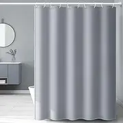 Nordic Pure Gray Bathroom Shower Curtain Simple Punch-Free Waterproof Cloth Quick-Drying Thickened Anti-Fog Bathtub Partition Curtains, W180CMxH200CM