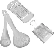 KICHOUSE 4pcs Ginger Grinder Set Garlic Grater Cooking Gadgets and Kitchen Garlic Presser Kitchen Tools Ginger Grater Kitchen Ginger Grinder Garlic Crusher Mincer 430 Stainless Steel Silver