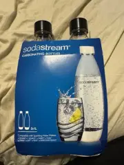 SodaStream Black Slim Carbonating Bottles Twin Pack, 1L Pack Of 2
