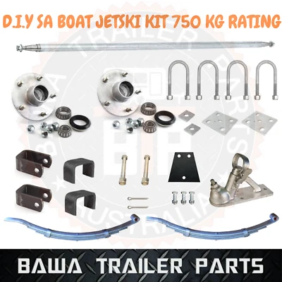 DIY Galvanized 750 kg Single Axle Boat Jetski Trailer Kit with Slipper Springs !