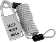 Amosfun 1Set Adjustable Theft Cable Lock for Luggage Motorcycles and Scooters Heavy Duty Spring Wire Combination Lock Design for Enhanced Security and Portability