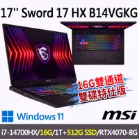 在飛比找蝦皮商城優惠-msi微星 Sword 17 HX B14VGKG-025T