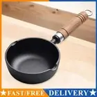 11/13cm Cast Iron Mini Egg Frying Pan Wood Handle Small Wok Milk Pan for Cooking
