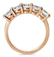 1 ct Round Diamond Wedding Ring Anniversary 14k Rose Gold band G SI1 5 x 0.20 ct