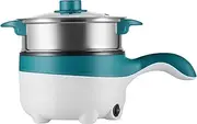 12V/24V Car Electric Frying Pan with Steamer, 2L Non-Stick Electric Skillet 18cm, Electric Hot Pot Mini Travel Cooker for Pasta, Noodles, Vegetables, Meat, Eggs,24VGreen